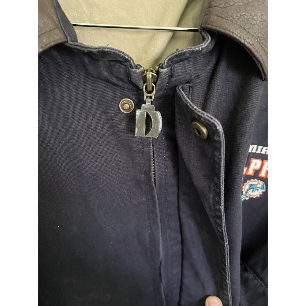 Vtg Dunbrooke Distinctive Images 3XL Canvas Trucker Jacket Miami Dolphins - Picture 5 of 10